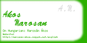 akos marosan business card
